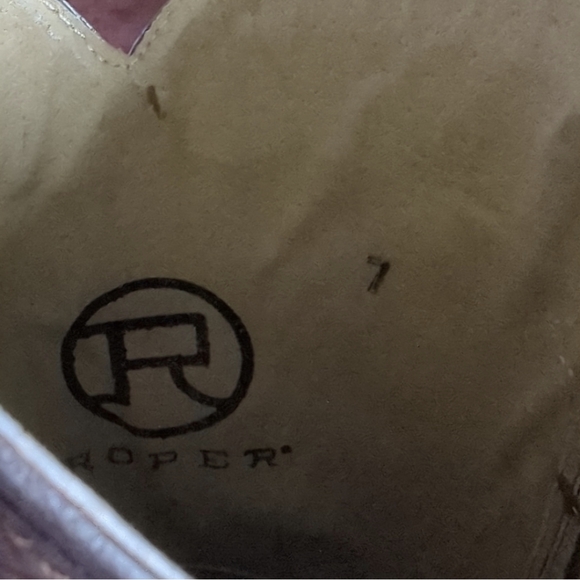 Roper Women's Faux Sea Turtle Wingtip Western Boots Snip Toe Brown Size 7 - Picture 9 of 9